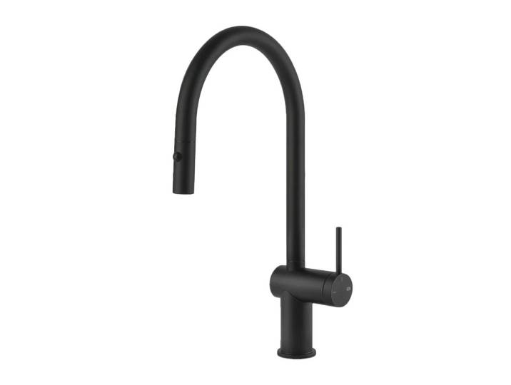 GESSI mitigeur avec douchette extractible 60413 INEDITO (Matt Black - Métal)