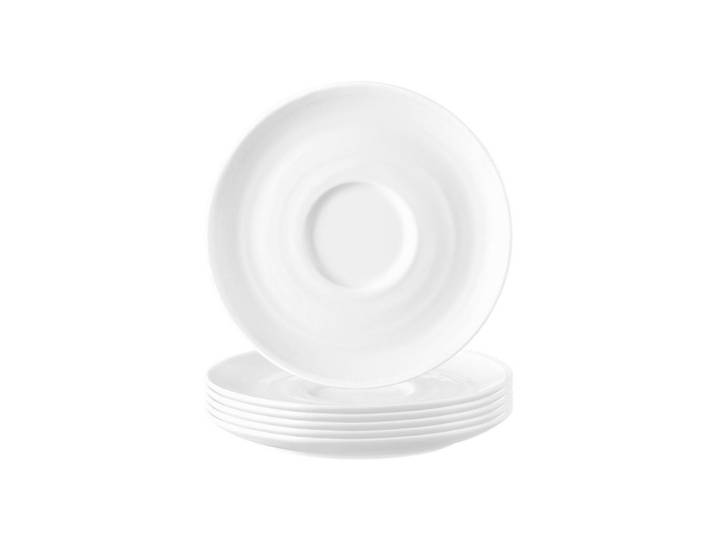 Seltmann Weiden Kombi-Untertassen Terra Weiß ø 16,1 cm 6er Set, Keramik, Rund, Geschirr, Tassen, Untertassen