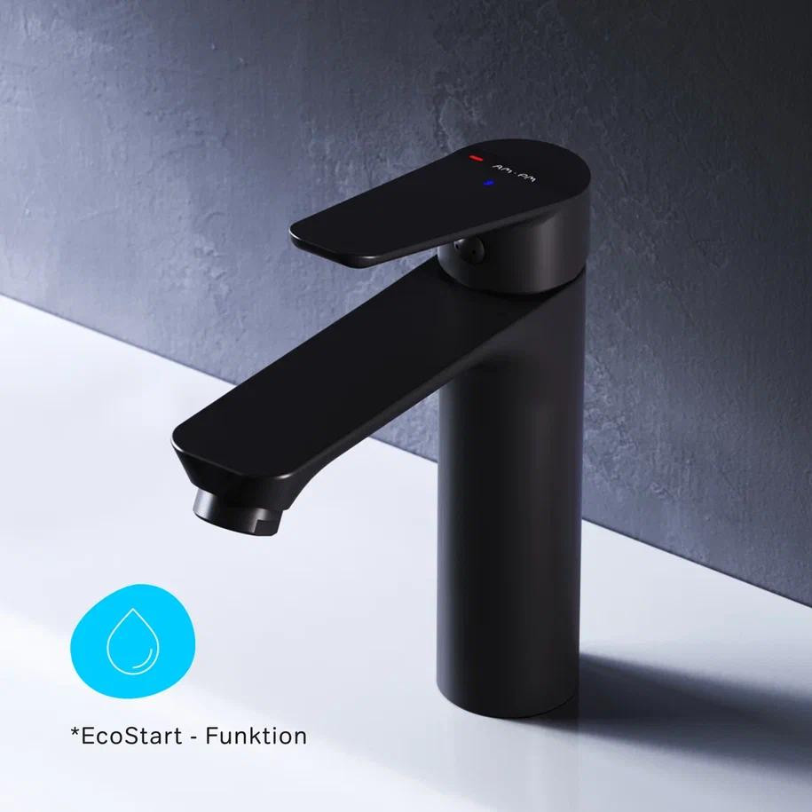 AM.PM EcoStart wastafelarmatuur zwart met waterbesparende functie