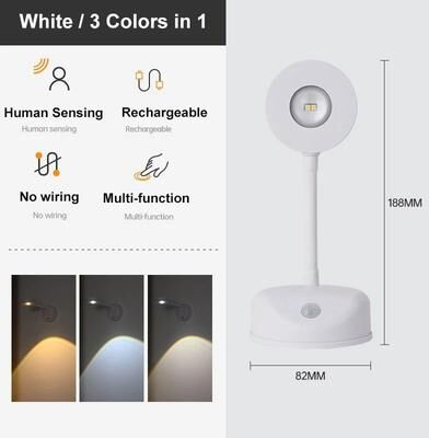 Uplift Treasures USB Rechargeable Motion Sensor Wall Light white 2000mah