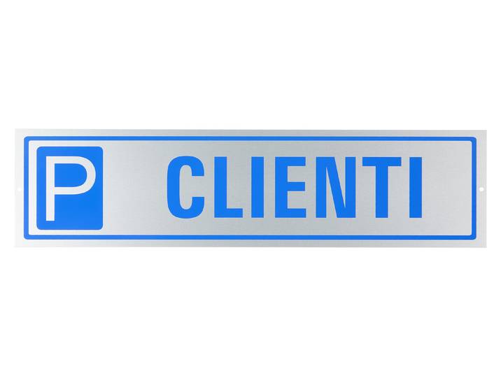Schild P Clienti 40 × 10 cm