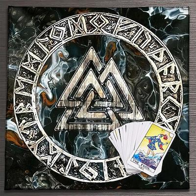 Tarot-Tischdecke für Spiele, Altardecke, Hexerei-Astrologie-Dekor, Orakelkarten-Unterlage, Tarot-Matte, Hexer-Dekor, Partygeschenke, Party-Geschenk-Dekor, Partyzubehör, magische Kunst, Wahrsagerei