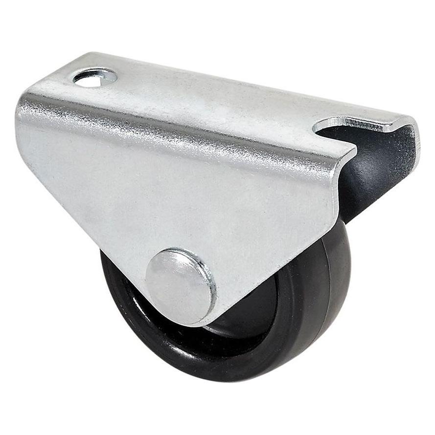 Ruedas Alex Fixed wheel with plate and smooth axle with two fixings, black, max. load 20 kg, ø 1.5 cm (57236586)