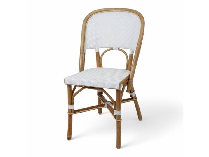 Chaise de terrasse WAGRAM - Rotin - Tressage Blanc