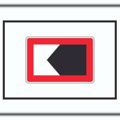 HB-Druck Begrenzte Fahrwasserbreite Durchfahrtsbreite begrenzt Symbol Schild A1 (594x841mm)