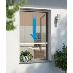 Windhager Powertec Alu-Insektenschutz Fenster Rollo 130 x 160, Weiss