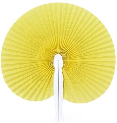 Éventail publicitaire pliable Stilo jaune