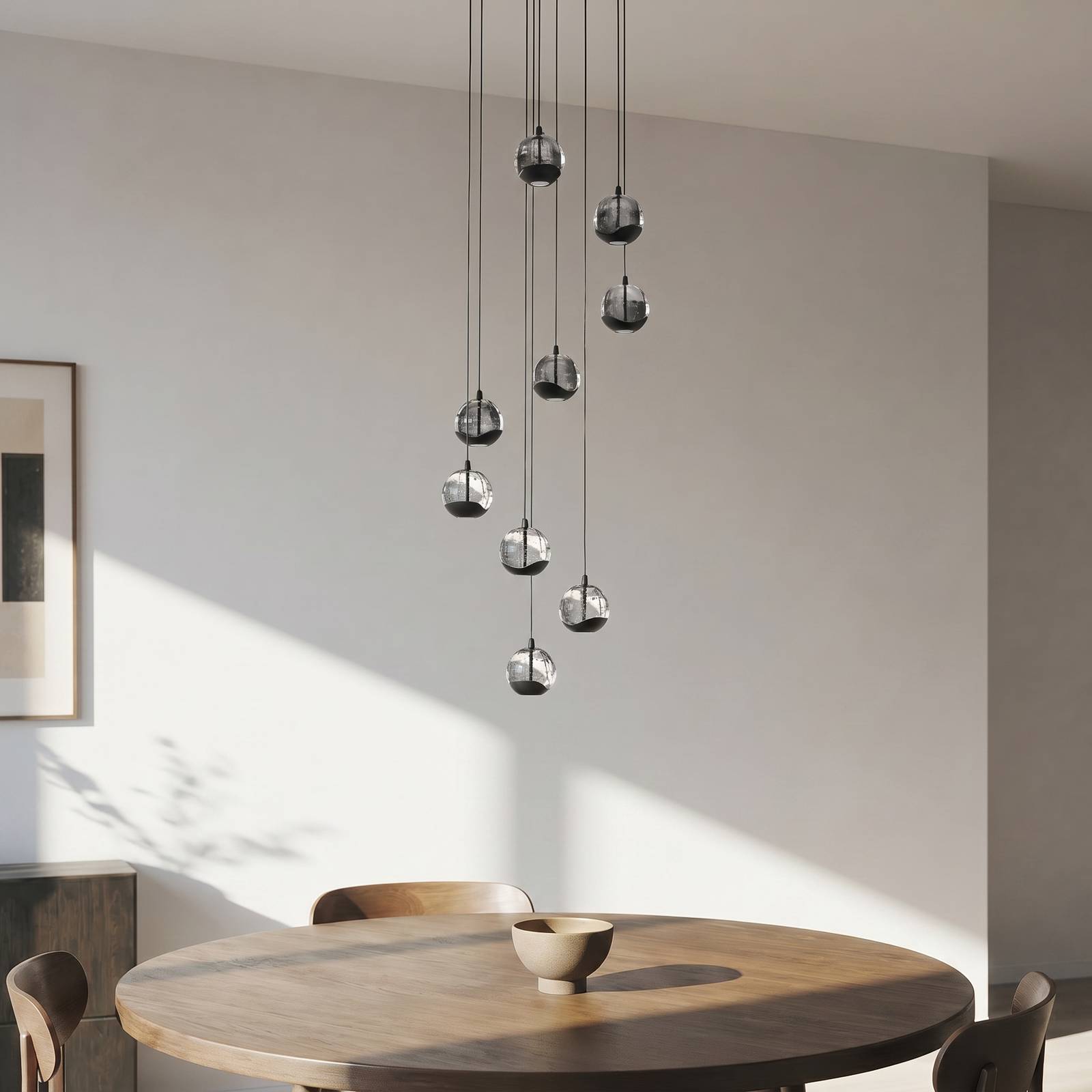 Glas Hängelampe Hayley Lucande, klar / transparent, für Wohn- / Esszimmer, Glas, Modern, Pendelleuchte