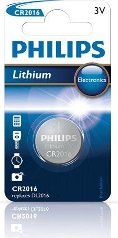 Philips Minicells CR2016/01B Wegwerpbatterij, Lithium, 3V, Zilverkleurig