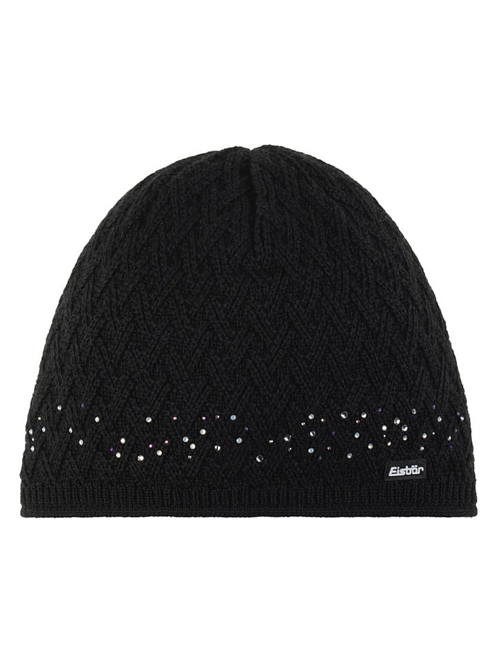 Eisbär Mütze "Lore Crystal" in Schwarz - onesize