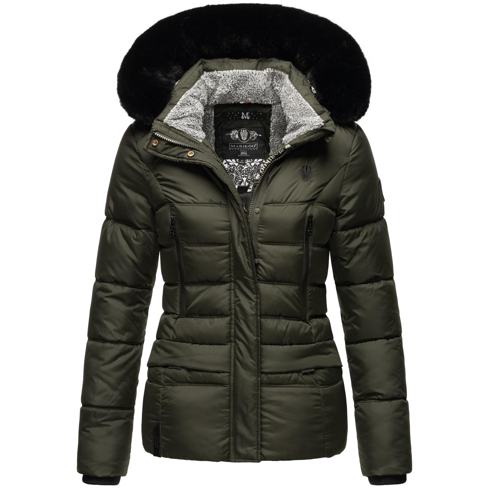 NAVAHOO Damen Winterjacke Steppjacke mit Teddyfell & Kunstpelz Kapuze Loveleen