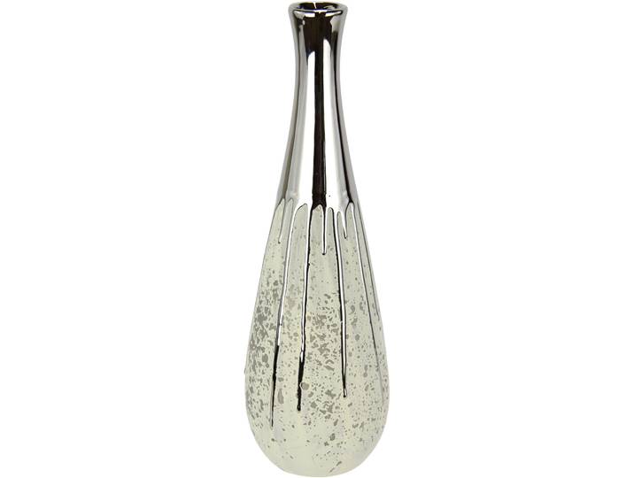 Dekovase I.GE.A. Keramik Vase , bunt (weiß, silberfarben), B:11cm H:35cm, Keramik, Vasen, Dekovase, Keramik-Vase, Blumenvase gepunktet