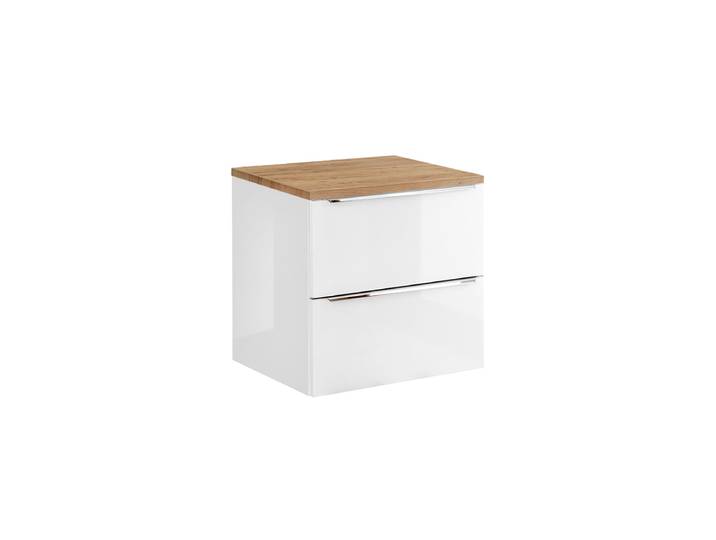 Meuble sous-vasque 60cm plan de toilette April Blanc et Bois