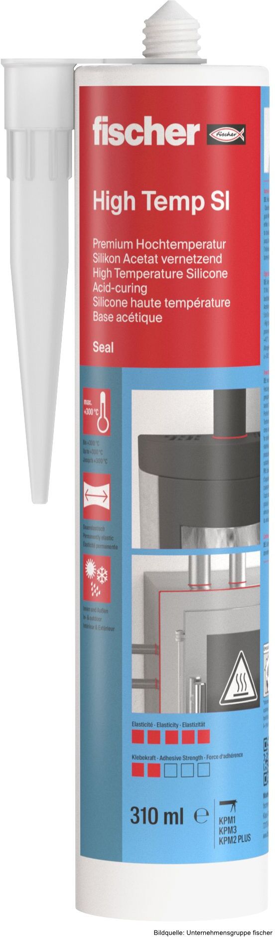fischerwerke fischer Hochtemperatur Silikon High Temp SI, rot, 310 ml