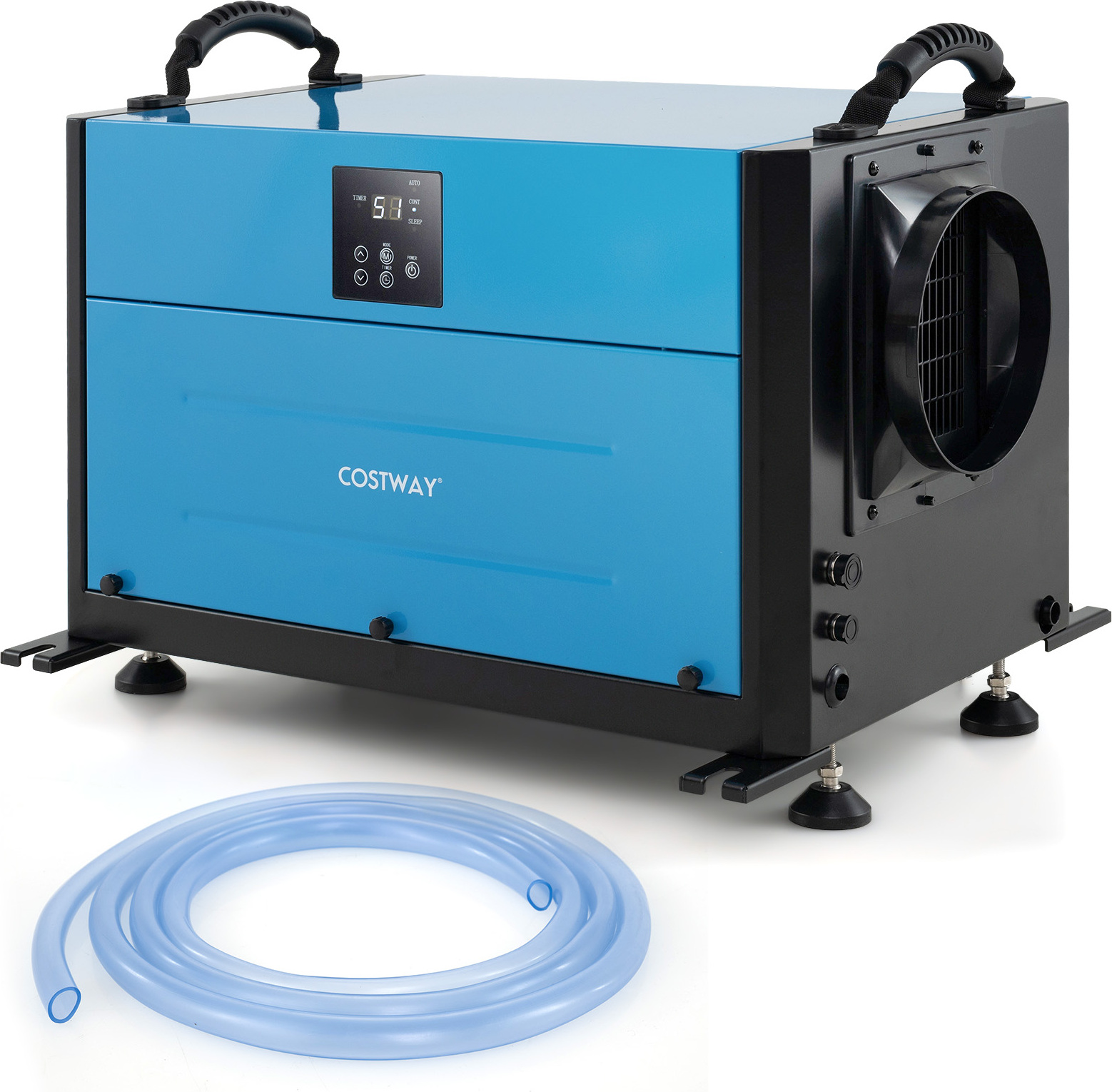COSTWAY Luftentfeuchter 27-73L/Tag mit 3 Modi & 24H Timer, Bautrockner, Industrie Trocknungsgerät mit Ablaufschlauch & automatischer Abtauung Blau