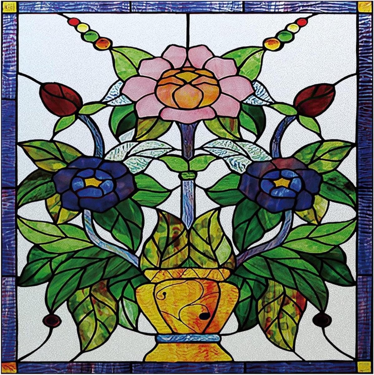 Decoratieve raamfolie Art Deco voor privacy - Glasfolie zonder lijm - 45 x 90 cm