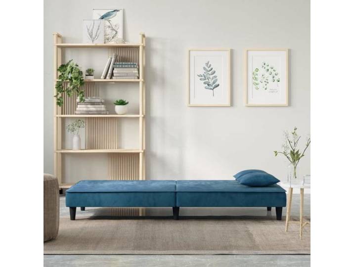 Hot Sale®Canapé-lit - SARAZYJ - meuble de salon - 2 PERSONNES - bleu velours - S8243892