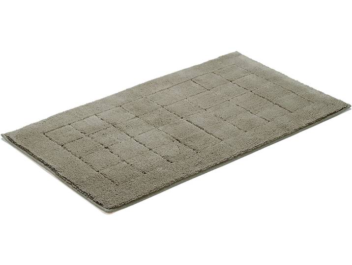 Badematte VOSSEN Exclusive Gr. 4, grau (pepplestone), H:20mm, Baumwolle, Badematten, Badematte, Badteppich, Uni-Farben, Karo Muster, Hoch-Tief Effekt, reine Baumwolle