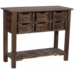 FLURTISCH aus holz mit 6 schubladen 105x45x82 cm