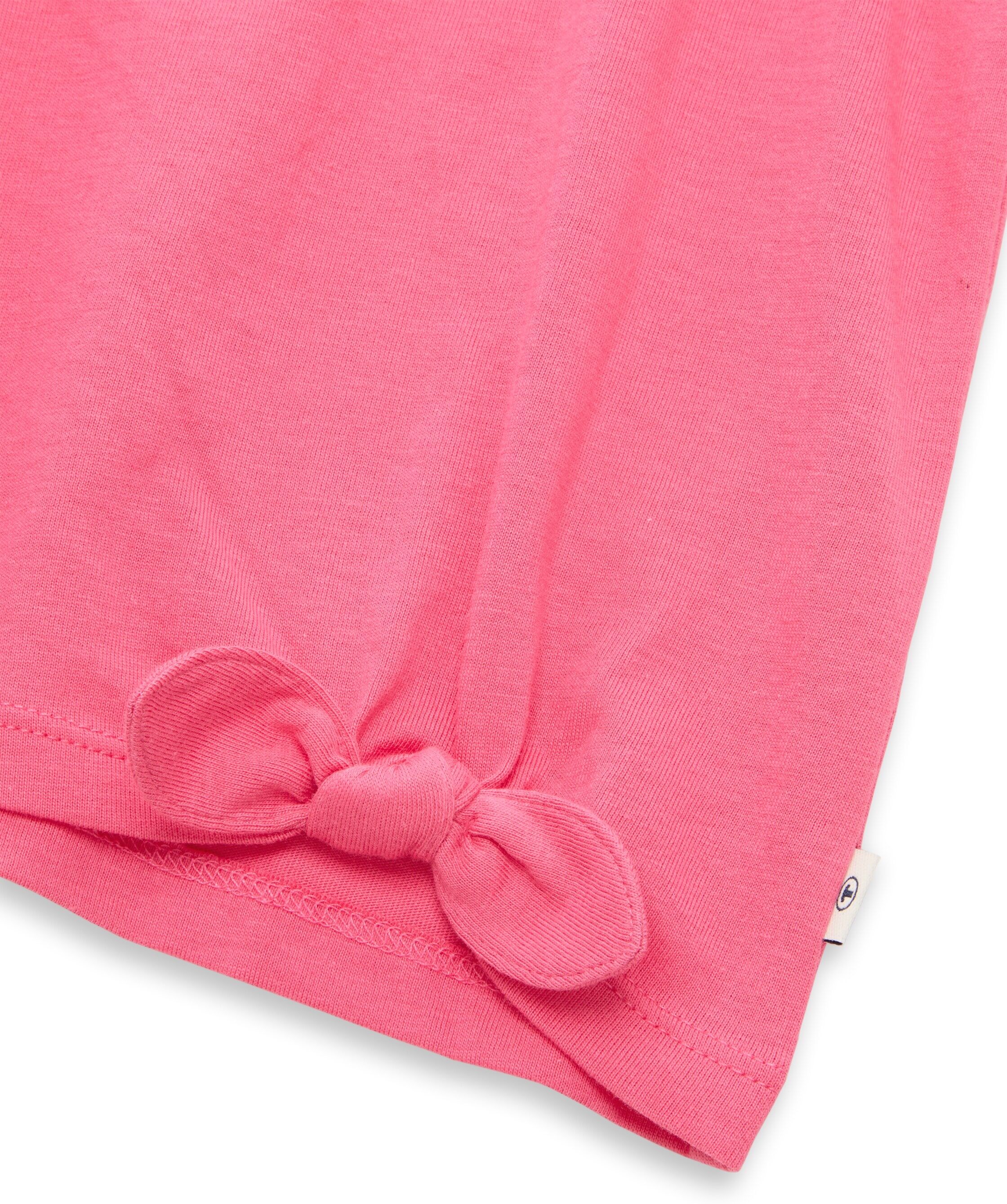 T-Shirt TOM TAILOR, Mädchen, Gr. 104/110, pink (flashy pink), Single Jersey, Obermaterial: 100% Baumwolle, regular fit, Shirts T-Shirt flashy pink 104/110