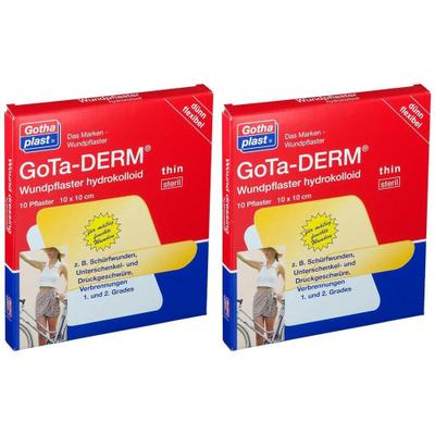 Gota-Derm thin hydrokoll.Wundpfl.steril 10x10 cm x2 2x10 St Pflaster