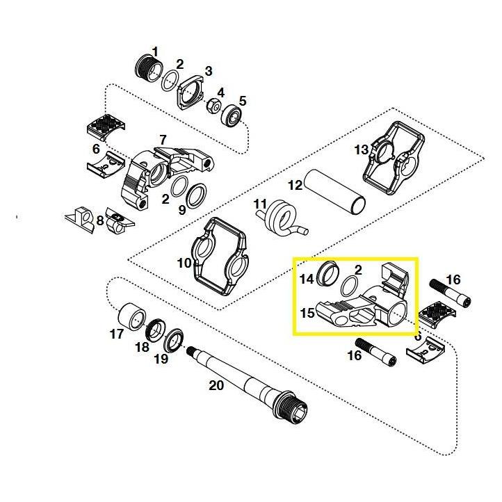 Crankbrothers Pedal Body Pedalkörper, Candy, Level 7, innen, links, black (40084057)