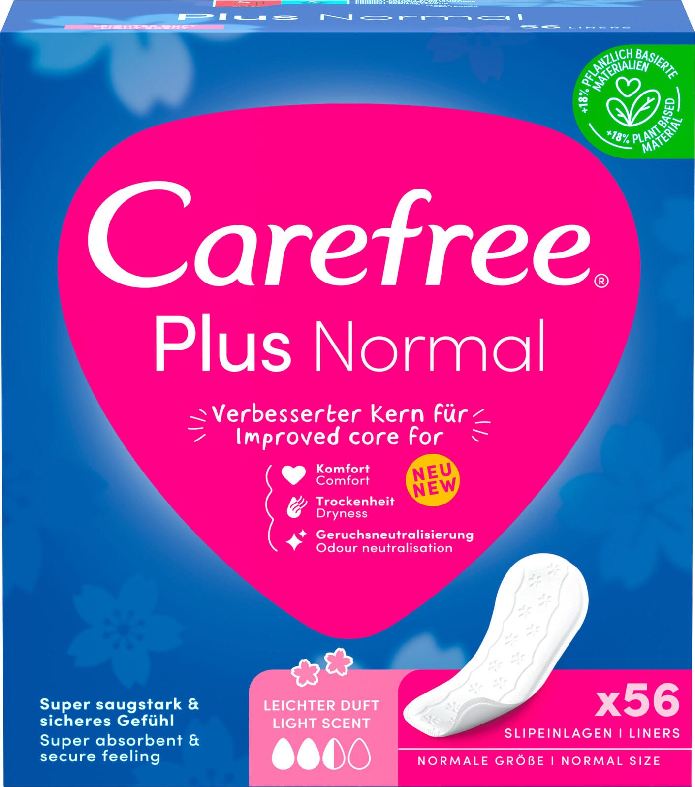 Carefree Slipeinlagen Plus Normal mit leichtem Duft für Slip, 56 St. 5284218000