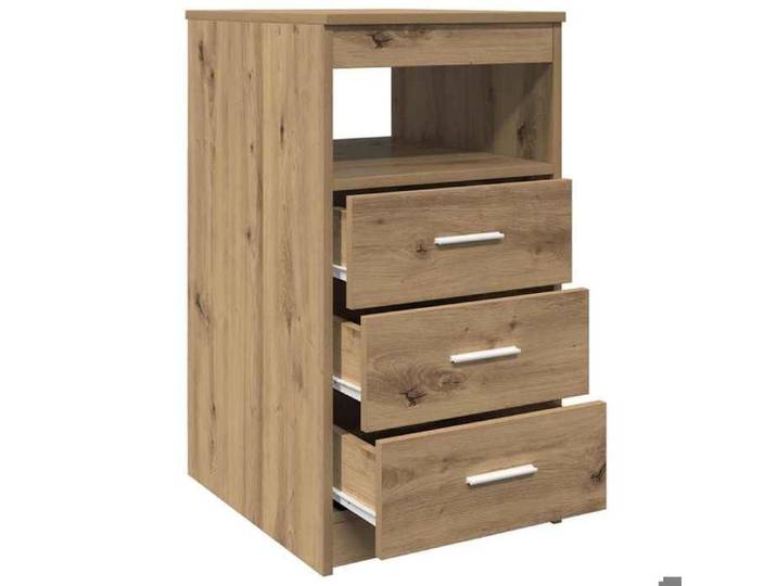 Brun Cabinet rangement Commode rangement chêne artisanal 40x50x76 cm bois d'ingénierie N4553