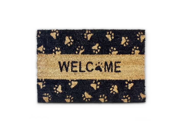 Fussmatte Kokos TATZEN WELCOME Hellbraun-Schwarz