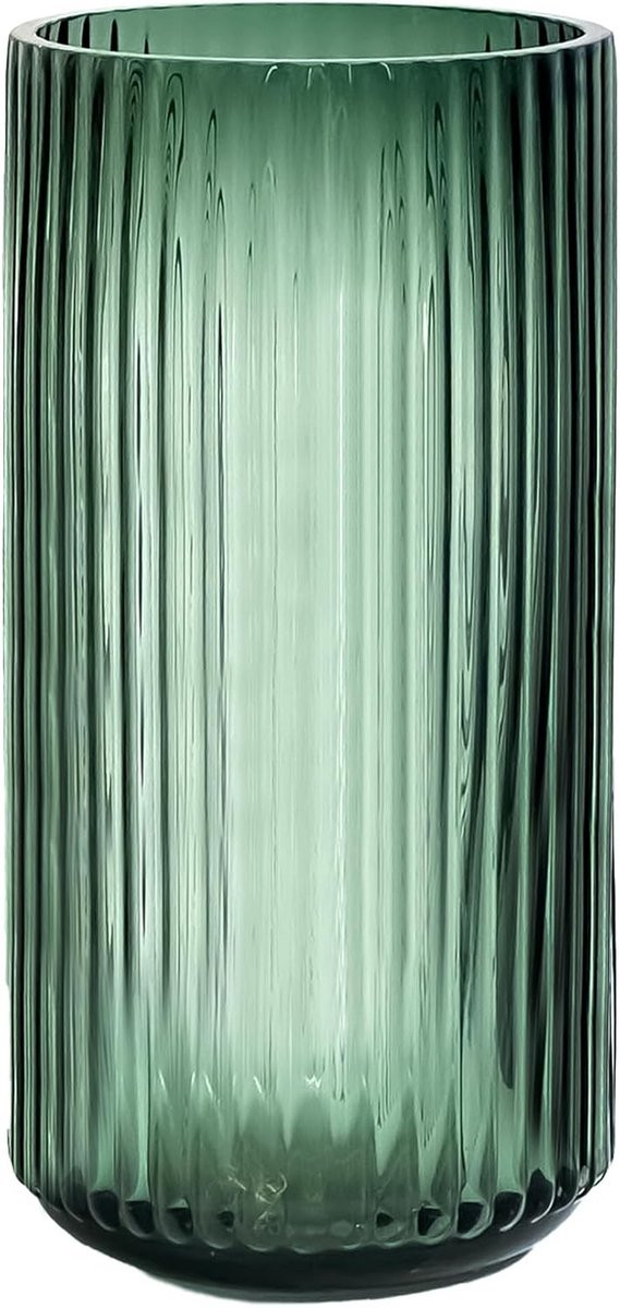 Geribbelde glazen bloemenvaas 25,4 cm - Decoratieve vaas voor bruiloft en tafeldecoratie
