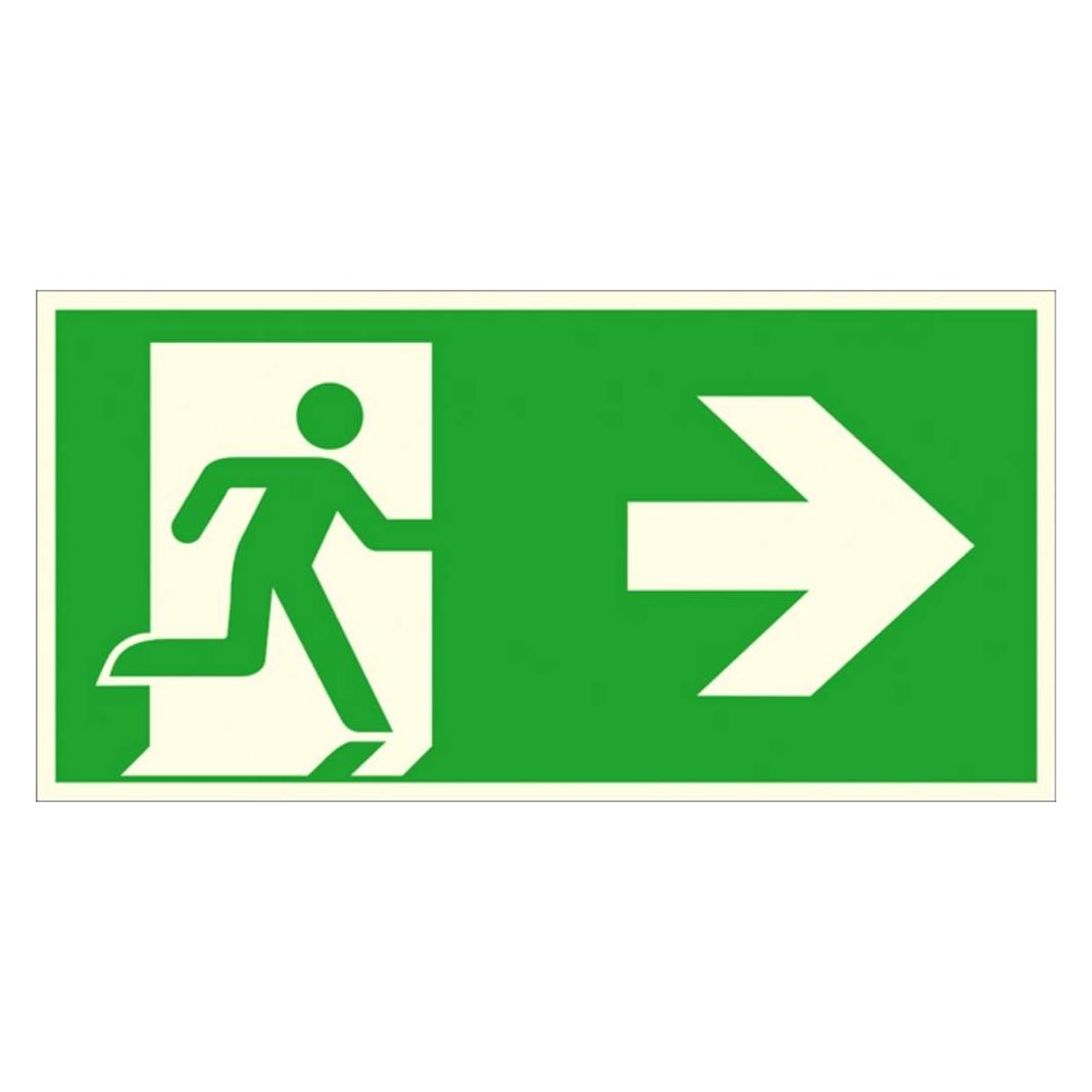 Wolk Fluchtwegschild Folie Notausgang rechts SafetyMarking 38.A1062 B x H (38.A1062)
