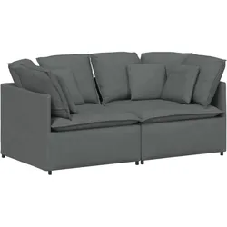 vidaXL Modulares Sofa mit Kissen Stoff Dunkelgrau
