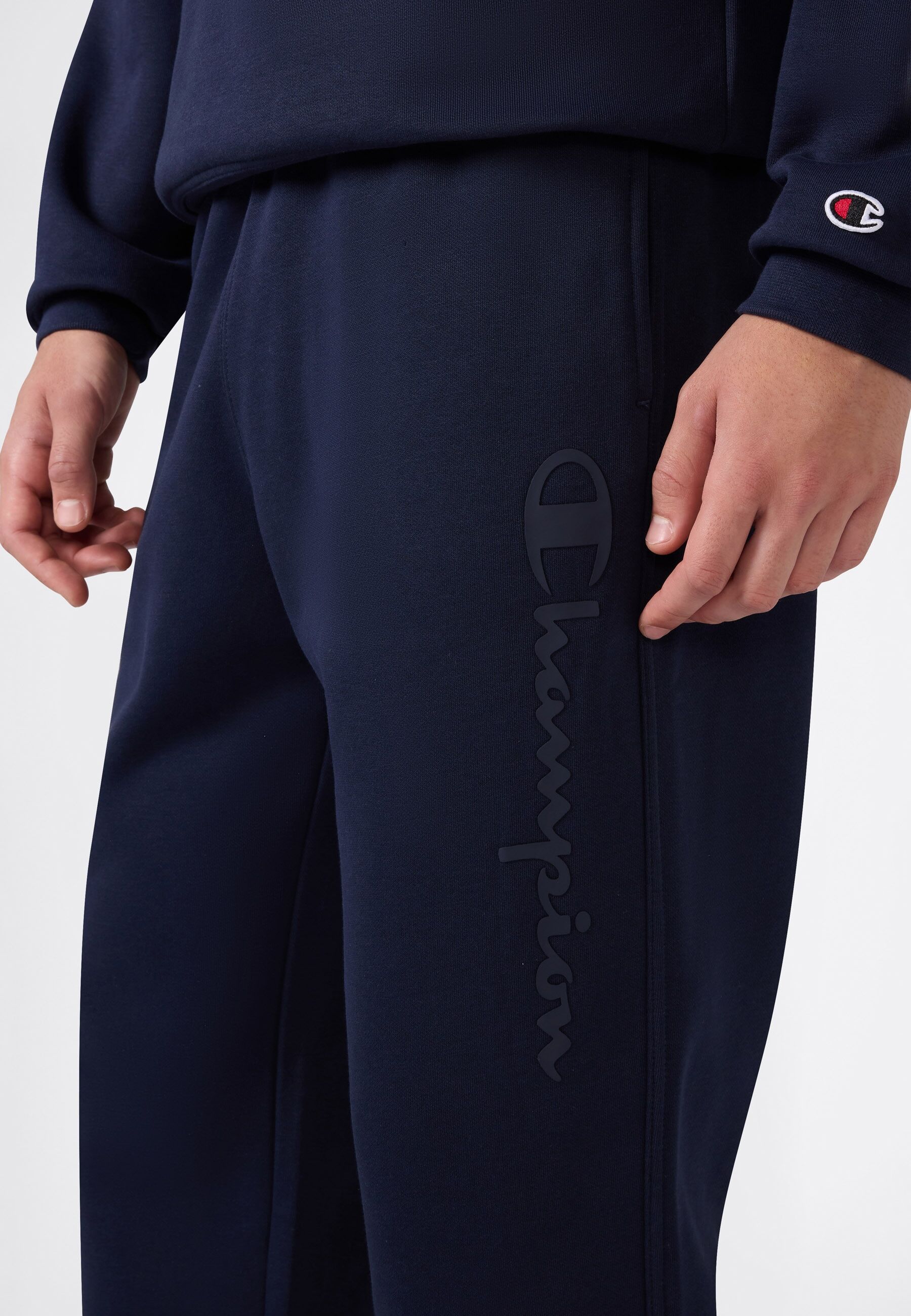 Jogginghose CHAMPION "SPORTWEAR OPEN HEM PANTS Standard Fit", Herren, Gr. M, N-Gr, nny, Obermaterial: 70% Baumwolle, 30% Polyester, Hosen Jogginghose, mit geradem Standard Fit, aus Baumwolle und Polyester nny M, N-Gr