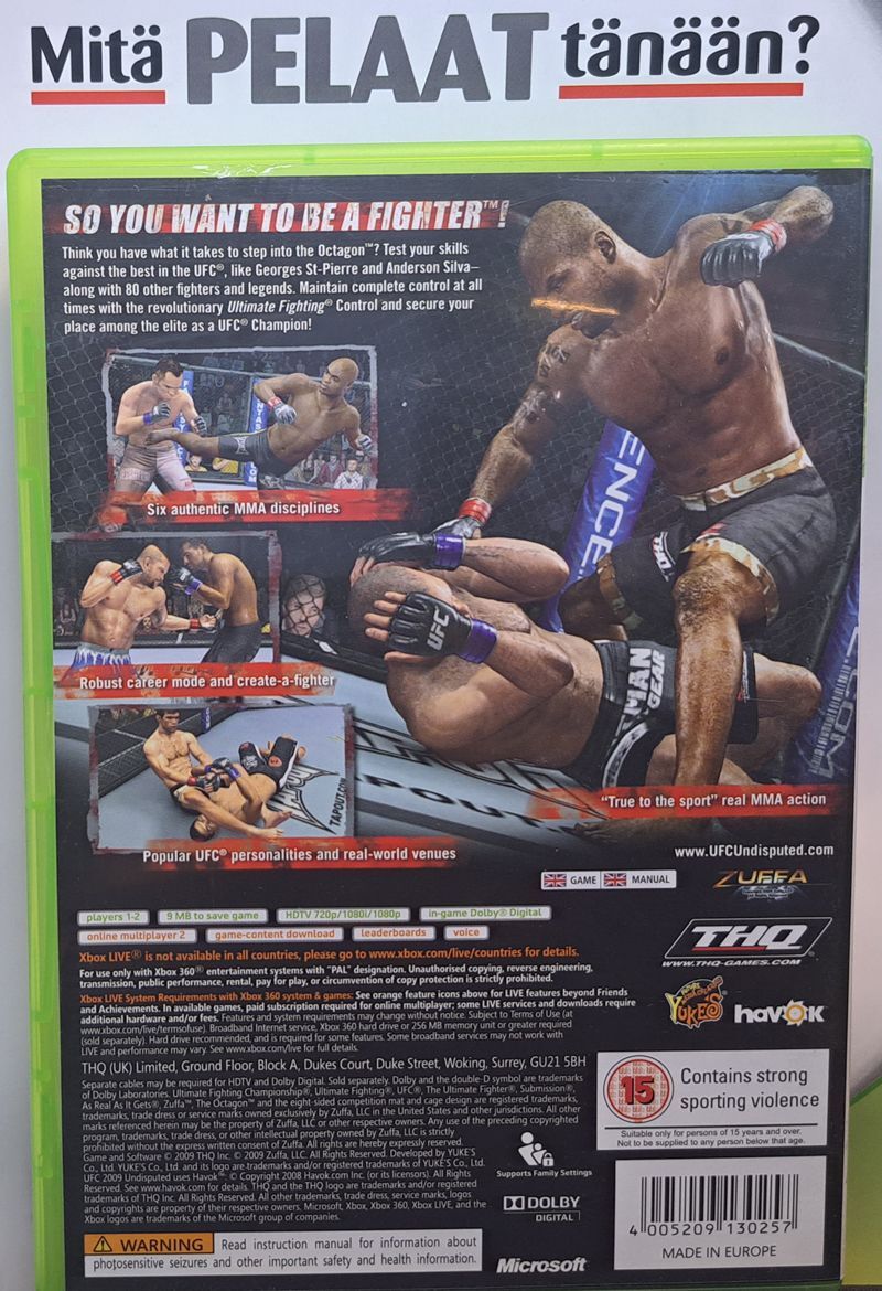 Microsoft UFC 2009: Undisputed Xbox 360 (Käytetty)
