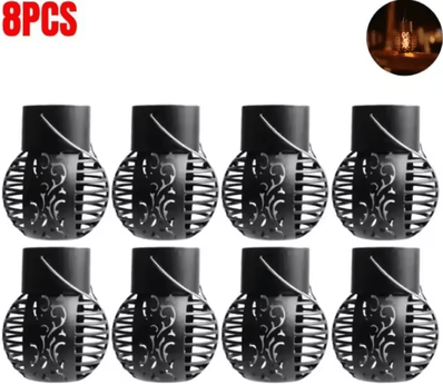 Inspire Curations Retro Solar Flame Lantern IP65 Outdoor Hanging Garden Light 8pcs