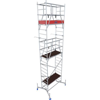 Arbeitsgerüst KRAUSE "ClimTec System", grau (aluminiumfarben), B:145cm H:600cm L:195cm, Aluminium, Gerüste, Komplettgerüst inkl. 1 Aufstockung, 2 Aufstockung + Fahrrollensatz