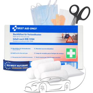 First-Aid-Only Erste-Hilfe-Nachfüllset für Auto, mit Gesichtsmasken, Einmalhandschuhen und Schere, DIN 13164