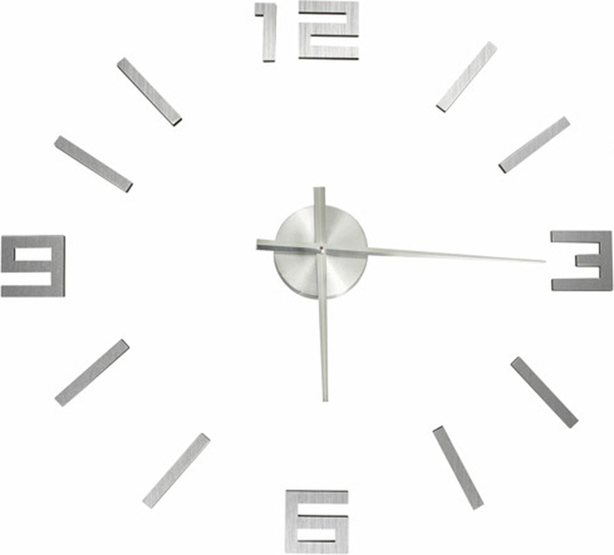 vidaXL Moderne Analoge 3D-wandklok XXL - Zilverkleurig - 100 cm