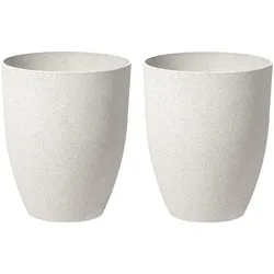 BLUMENTOPF 2er-Set cremeweiß rund 35/35/42 cm Croton