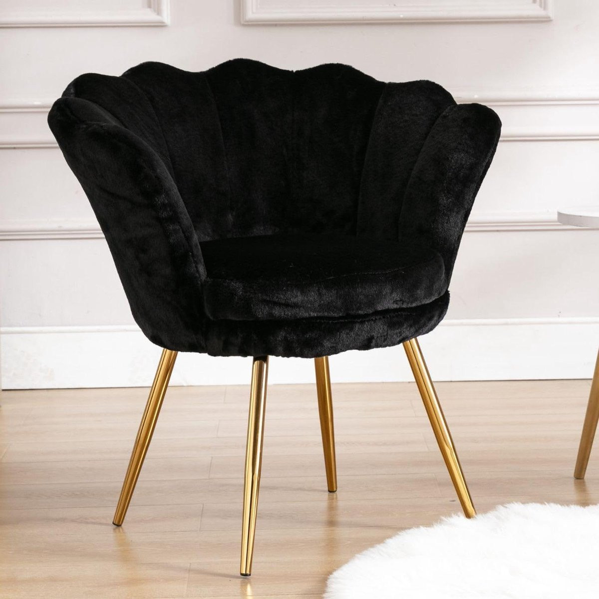 Moderne Lounge Fauteuil Shell Design - Zwart