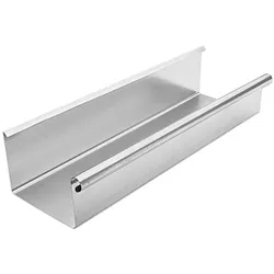 Dachrinne, Regenrinne, Grömo Metallsysteme, Kastenform, Titanzink blank (Ausführung: 200x0.65x2000 mm)