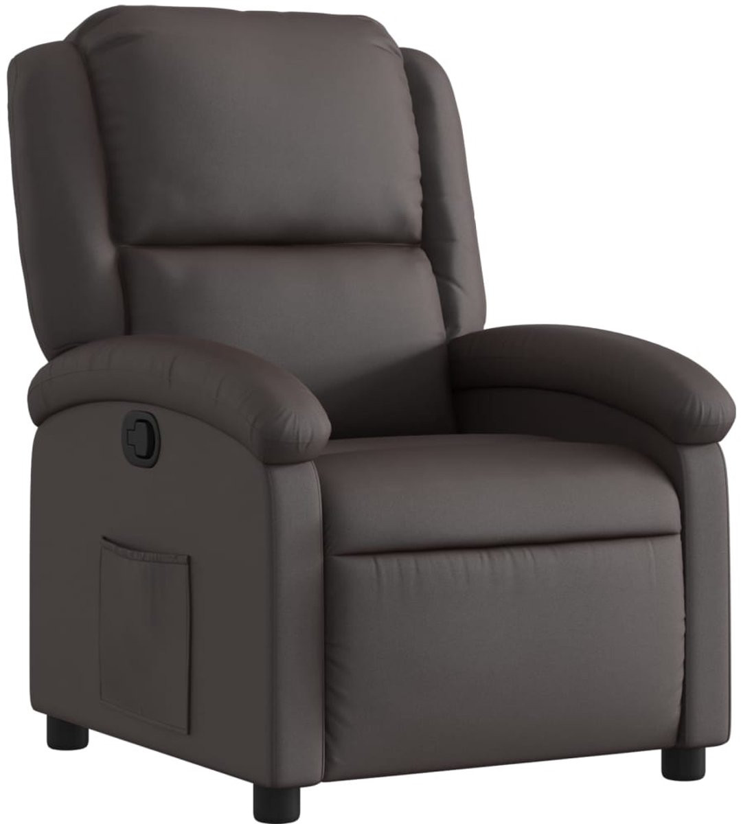 vidaXL Relaxfauteuil voor volwassenen in donkerbruin echt leer
