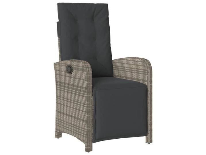 Gris Chaise inclinable de jardin et repose-pied gris résine tressée