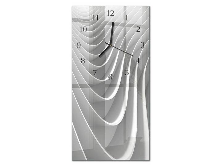 Tulup Wanduhr 60x30 cm - Kaffeebohnen, Grau, Glas, Rechteckig, 30x60x0.4 cm, Dekoration, Uhren, Wanduhren