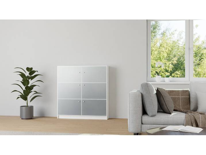 Schlichte Vitrine von Pickawood MDF Beschichtet MDF Weiß matt