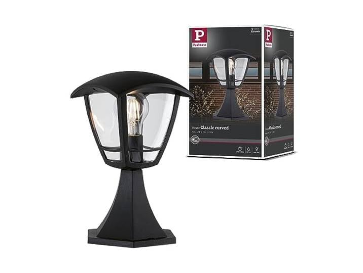 Paulmann 94393 luminaire d'extérieur petites bornes lumin. Classic Curved IP44 gradable éclair. ext. Clair\, Noir lampe d'ext. plast. lampe jardin E27
