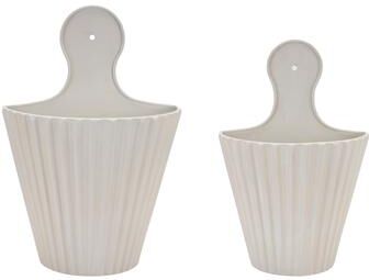 Melrose International Ribbed Metal Wall Pocket (Set of 2)