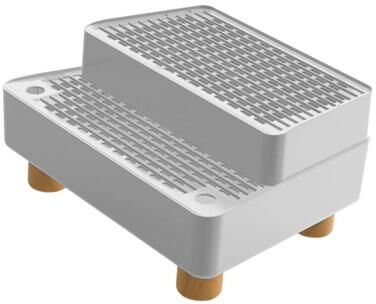 Inspired Finds CleanStep Double Layer Cat Litter Mat & Entry Ramp light Grey