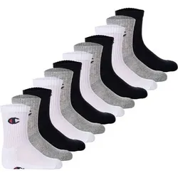 CHAMPION Champion Kinder Socken, 12er Pack - Crew Socken, einfarbig, Größe 27-30 in Schwarz Schwarz