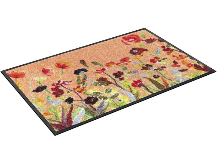 Fussmatte Wildflowers , bunt, B:40cm H:7mm L:60cm, Polyamid, WASH+DRY BY KLEEN-TEX, Teppiche, Fussmatte, Schmutzfangmatte, Motiv Blumen, rutschhemmend, waschbar